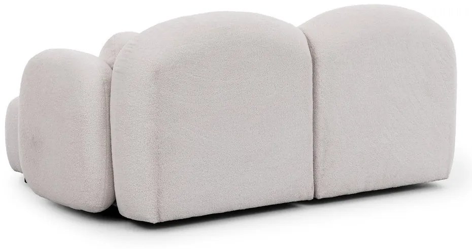 Kremowy narożnik z materiału bouclé (prawostronny/z szezlongiem) Orbit – Ropez