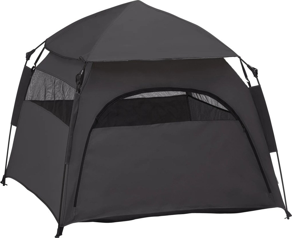 PawHut Namiot dla Zwierząt, Namiot dla Psów, składany, odporny na pogodę, buda dla dużych psów, Czarny