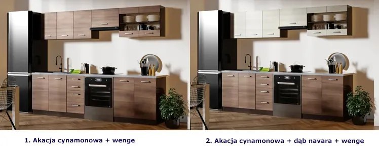 Komplet mebli kuchennych z blatem akacja cynamonowa - Zefina