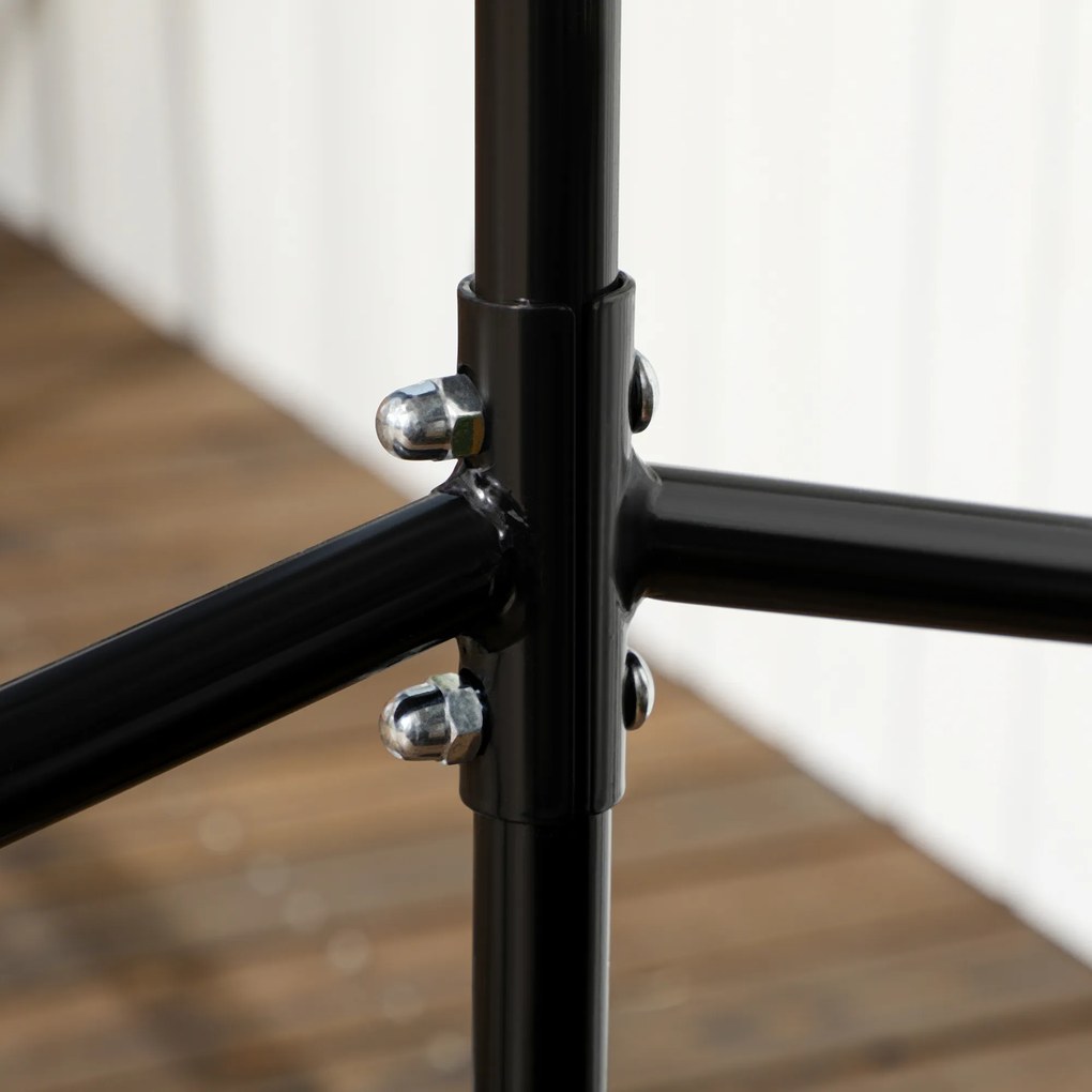 Outsunny Mobilny stojak na ubrania, wieszak na kółkach wytrzymały praktyczny czarny kolor 150x60x150-170cm