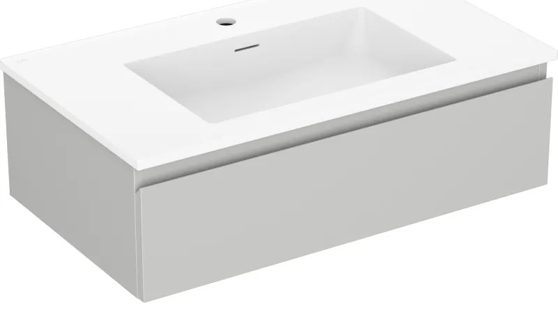 Mexen Orio szafka łazienkowa 80 cm z umywalką Otis, 1 szuflada, szara mat/biała mat - 91A10-08023-1-BF62-W18M01