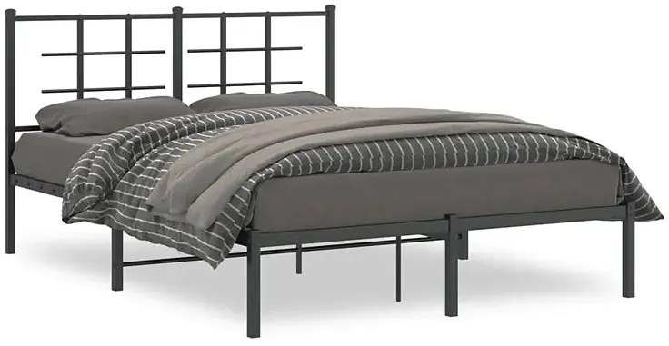 Czrane metalowe łóżko małżeńskie 140x200 cm L8-T53