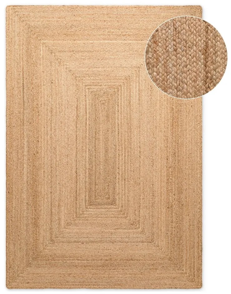 Dywan z juty dwustronny/tkany ręcznie w naturalnym kolorze 160x230 cm Juno – Hanse Home