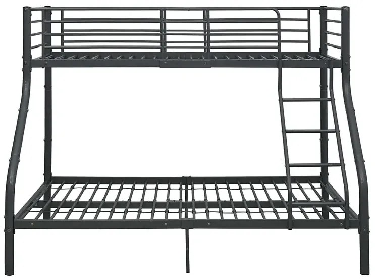 Czarne łóżko piętrowe z metalu 140x200 cm/90x200 cm - Extim