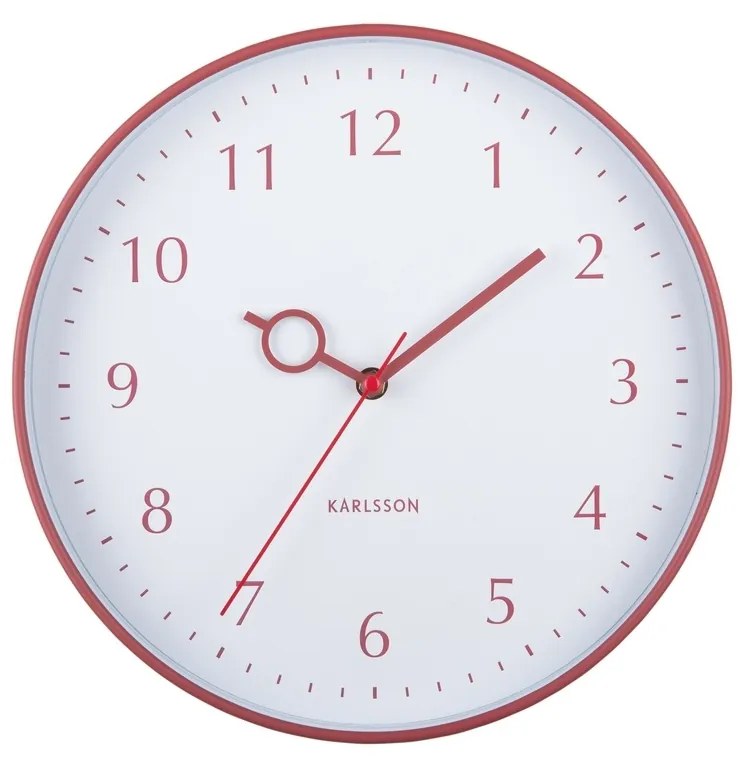 Zegar ścienny Karlsson 5992RD design czerwony, średnica 30 cm
