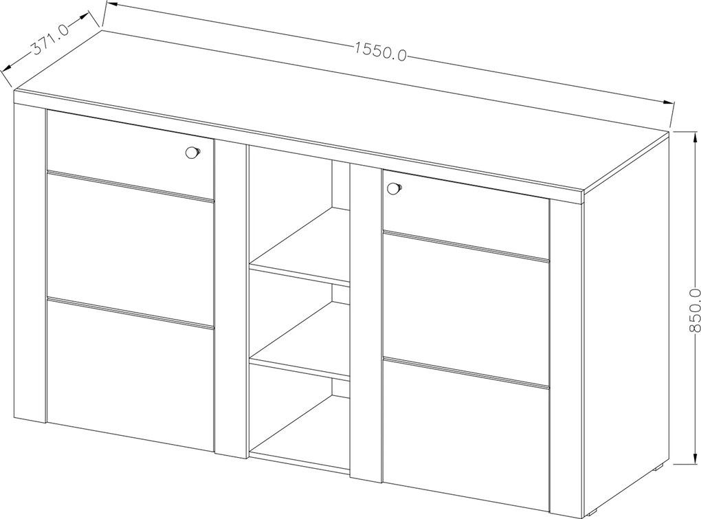 Komoda LARISSA 155 cm do Salonu Sypialni Odcienie brązu