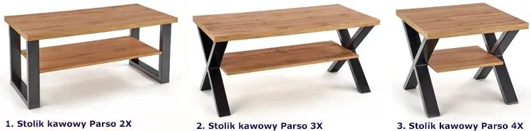 Prostokątna ława z półką dąb wotan E8-Z46