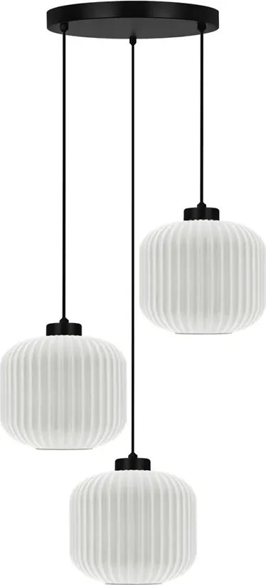 Wisząca lmapa z trzema kloszami biała R9-W41