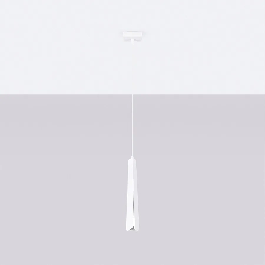 Lampy wiszące skandynawski Astel, stal - 1 źródło światła 4000K - L.8 x H.120 cm - biały