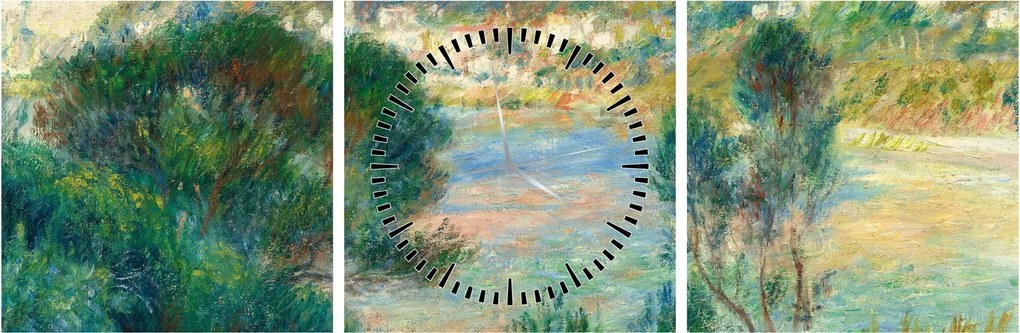Obraz - Auguste Renoir, View of Monte Carlo from Cap Martin, reprodukcje (z zegarem) (90x30 cm)