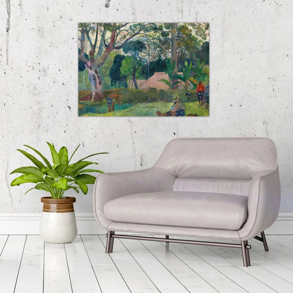 Obraz na szkle - Paul Gauguin, Te raau rahi (The Big Tree), reprodukcje (70x50 cm)