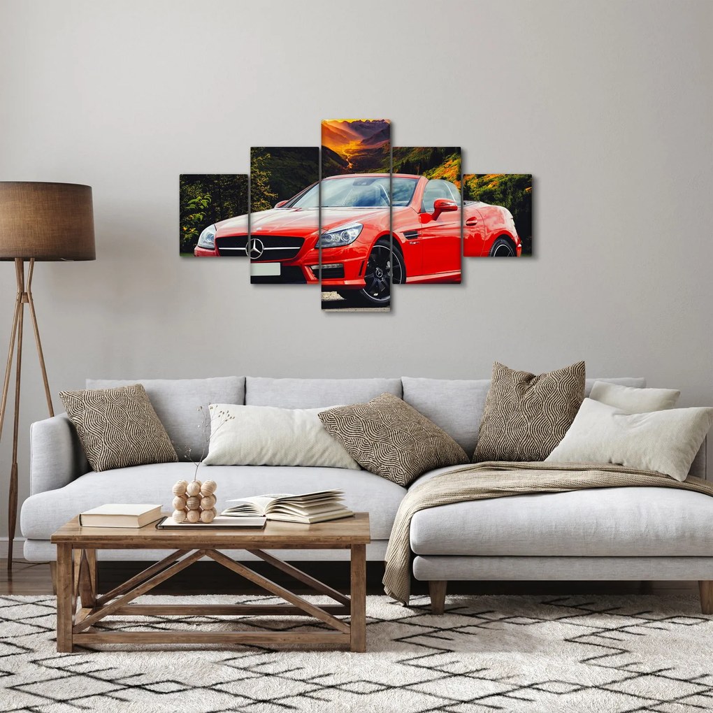 Obraz - czerwony Mercedes (125x70 cm)