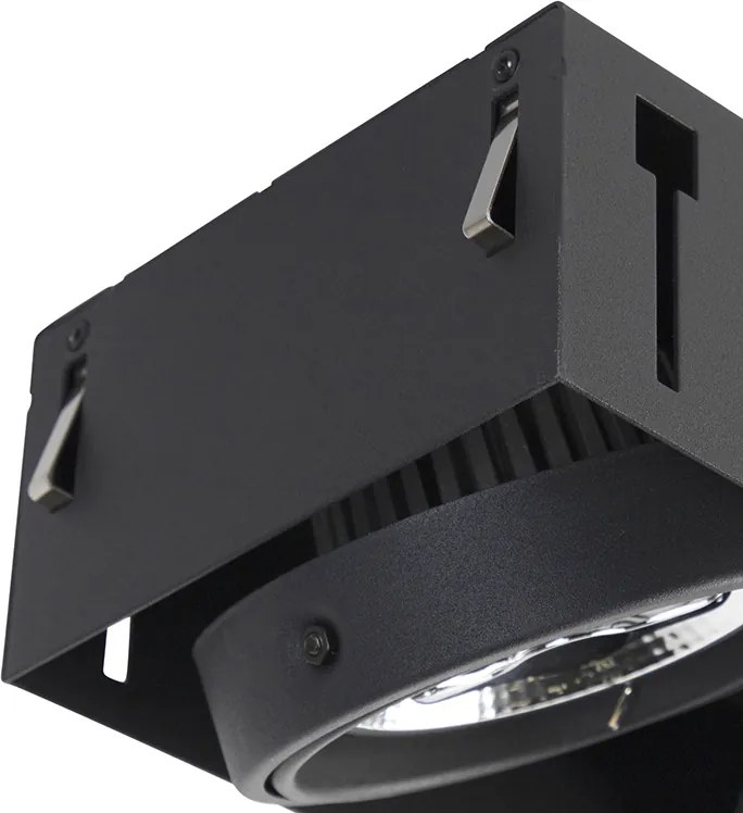 Wpuszczany reflektor czarny AR111 bez obramowania 3-światłowy - Oneon