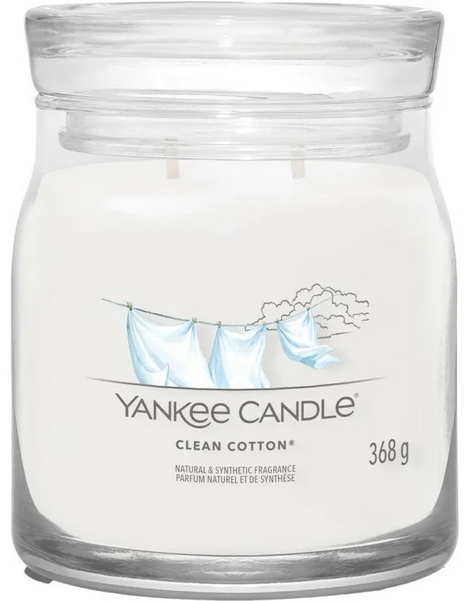 Yankee Candle świeczka zapachowa Signature w szkle średnia Clean Cotton, 368 g