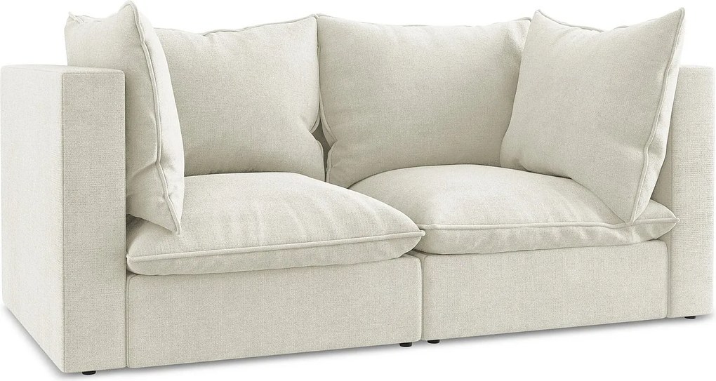 2-osobowa kanapa modułowa - z tkaniny strukturalnej - beżowy - MANAO