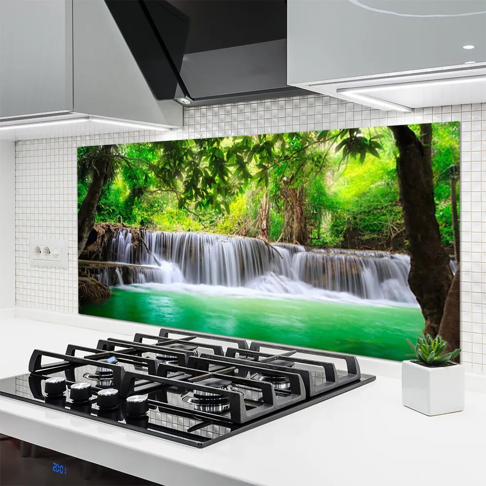 Panel Szklany Ukryty Wodospad W Gęstwinie