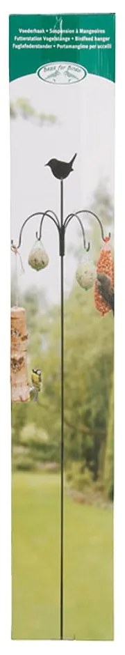 Ciemnozielony karmnik do wbicia w ziemię Esschert Design, wys. 148 cm