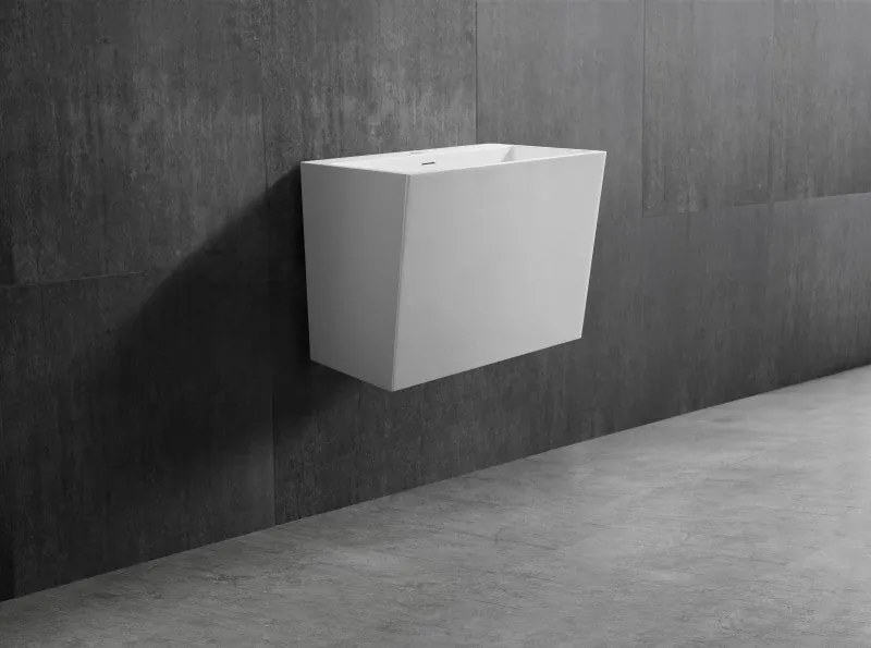Umywalka ścienna TW18 z odlewu mineralnegoBiały mat - 50 x 35 x 40 cm
