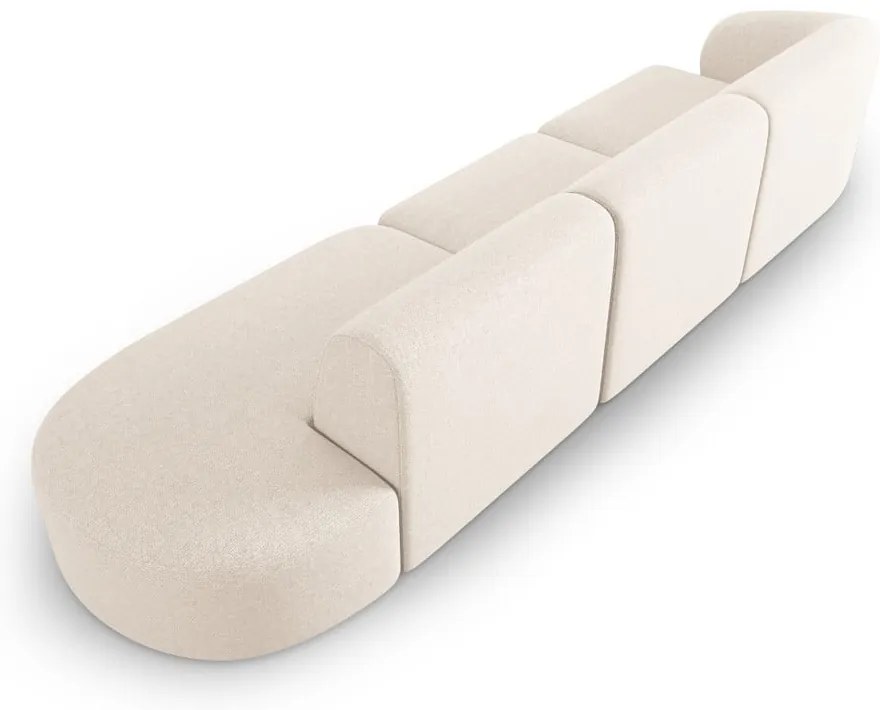 Beżowa sofa z tkaniny szenilowej lewostronna 311 cm Paolo – Milo Casa