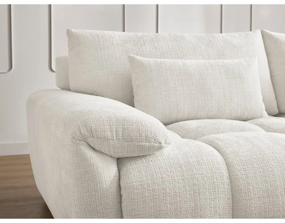 Biała sofa z tkaniny szenilowej 264 cm Ivane – Bobochic Paris