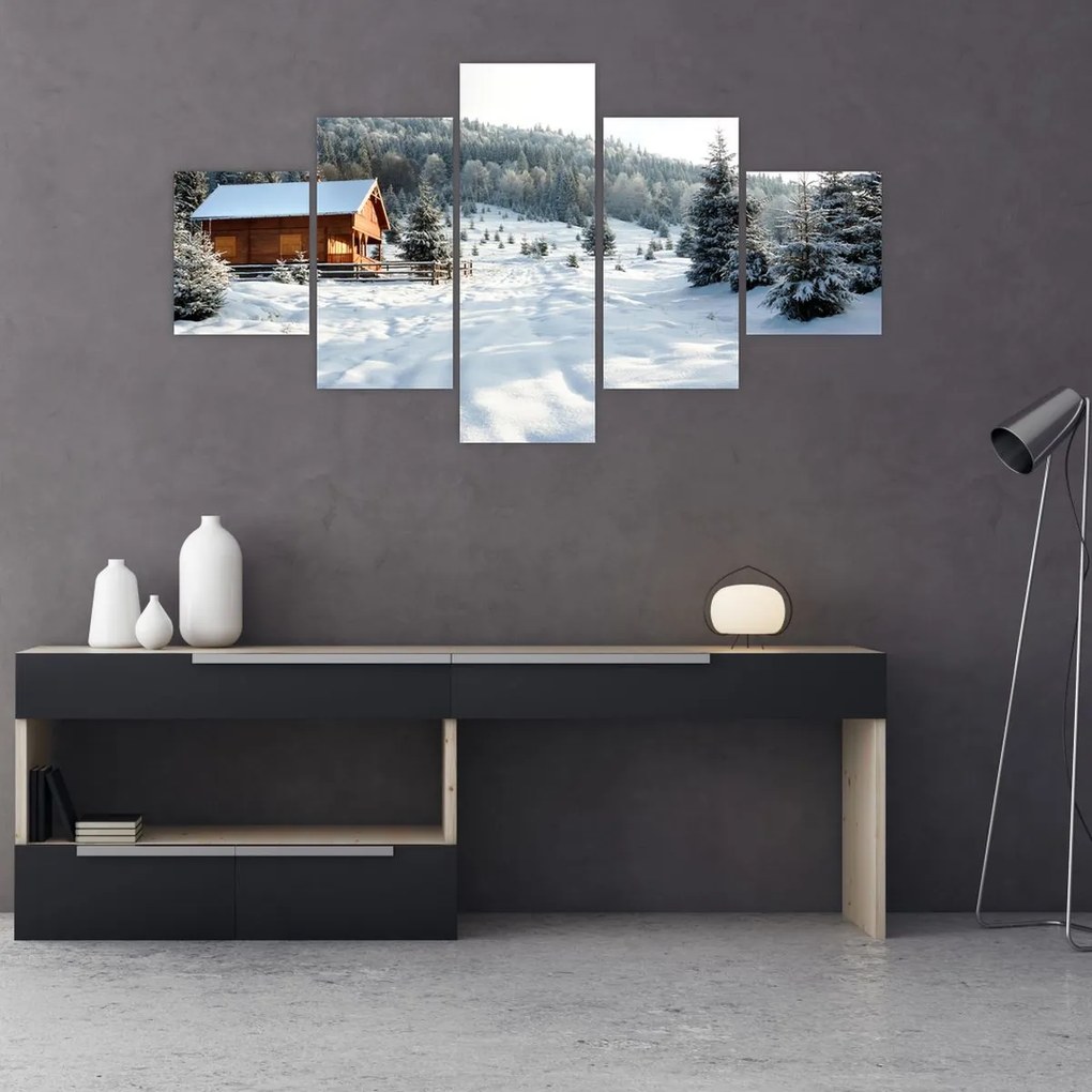Obraz - Górska chata (125x70 cm)