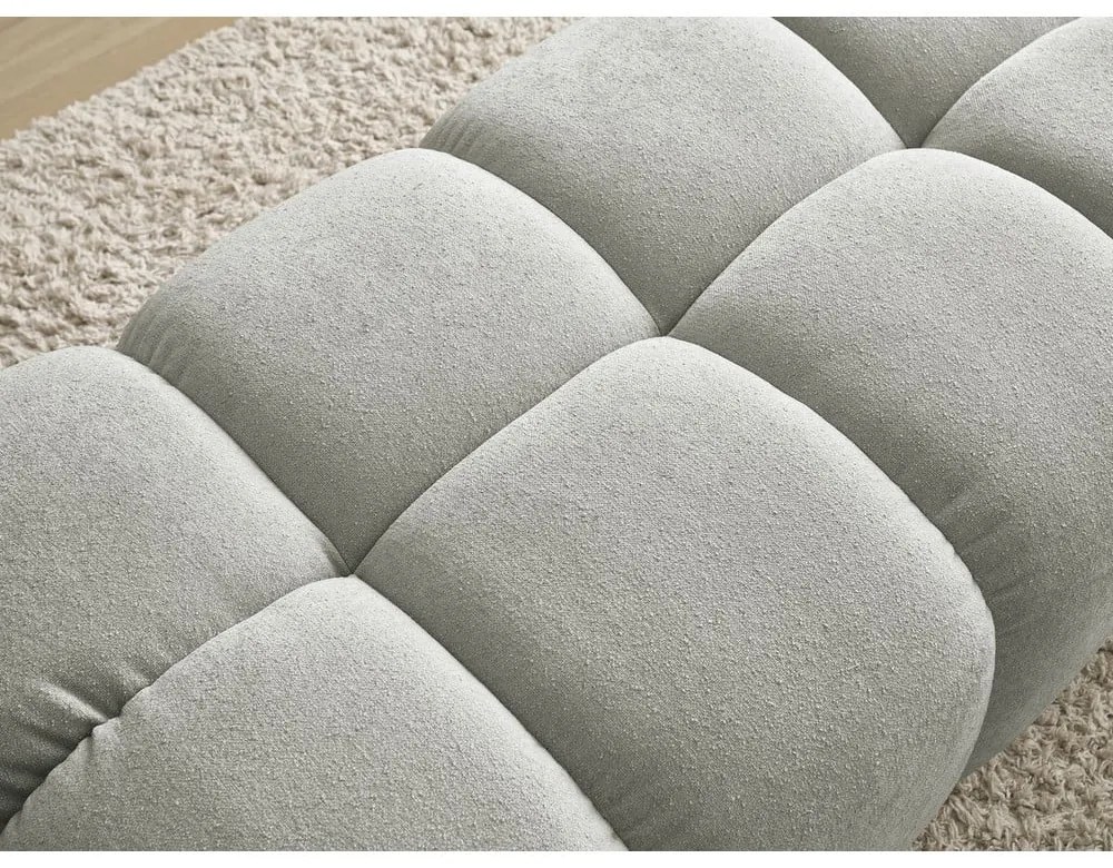 Jasnoszary podnóżek z materiału bouclé Everest – Bobochic Paris
