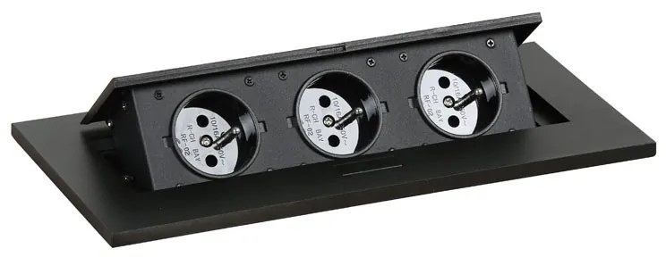 Stół konferencyjny PRIMO INVITATION, 240x120 cm, buk + port blatowy TYP I, czarny