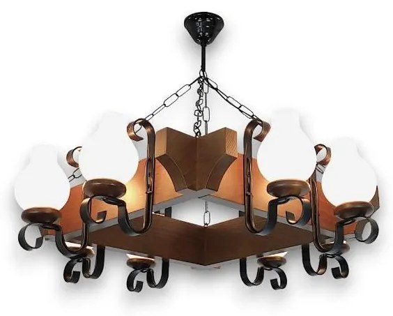 Brilagi - Żyrandol na łańcuchu QUEEN 8xE14/40W/230V buk/orzech