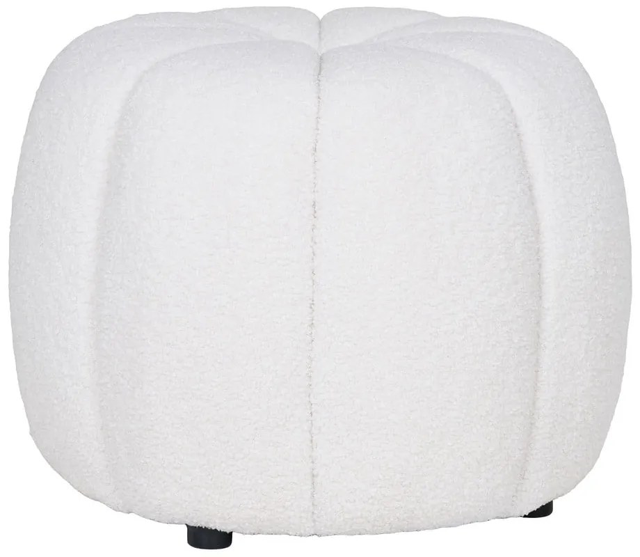 Biały puf z materiału bouclé Paisley – House Nordic