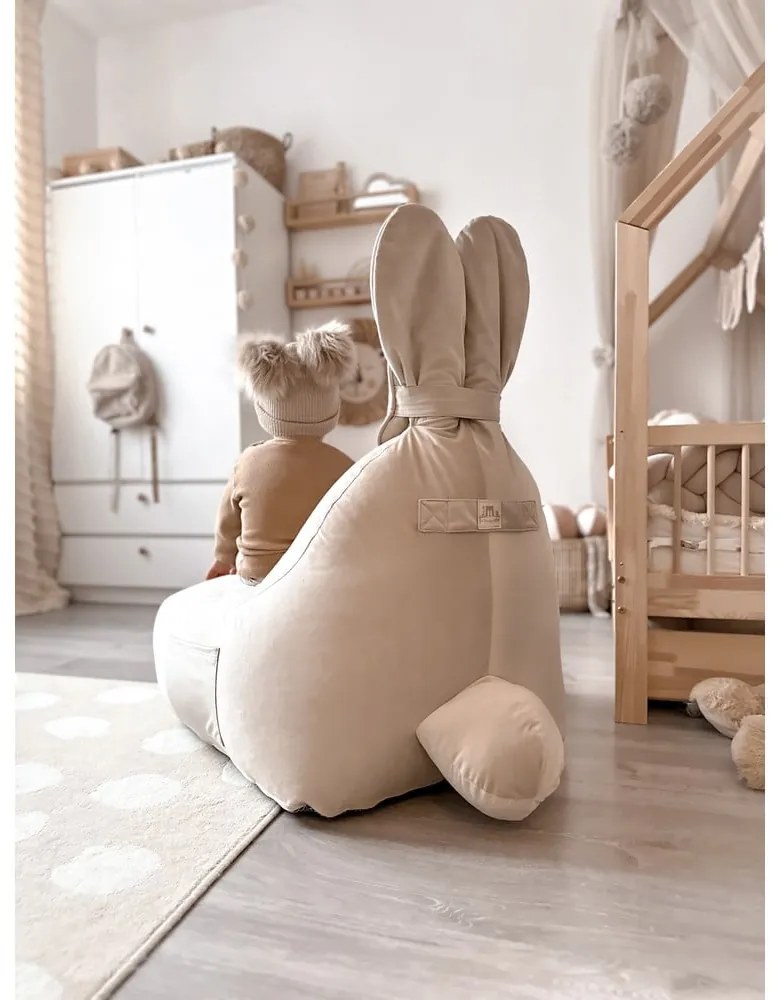 Beżowy dziecięcy worek do siedzenia Funny Bunny – The Brooklyn Kids