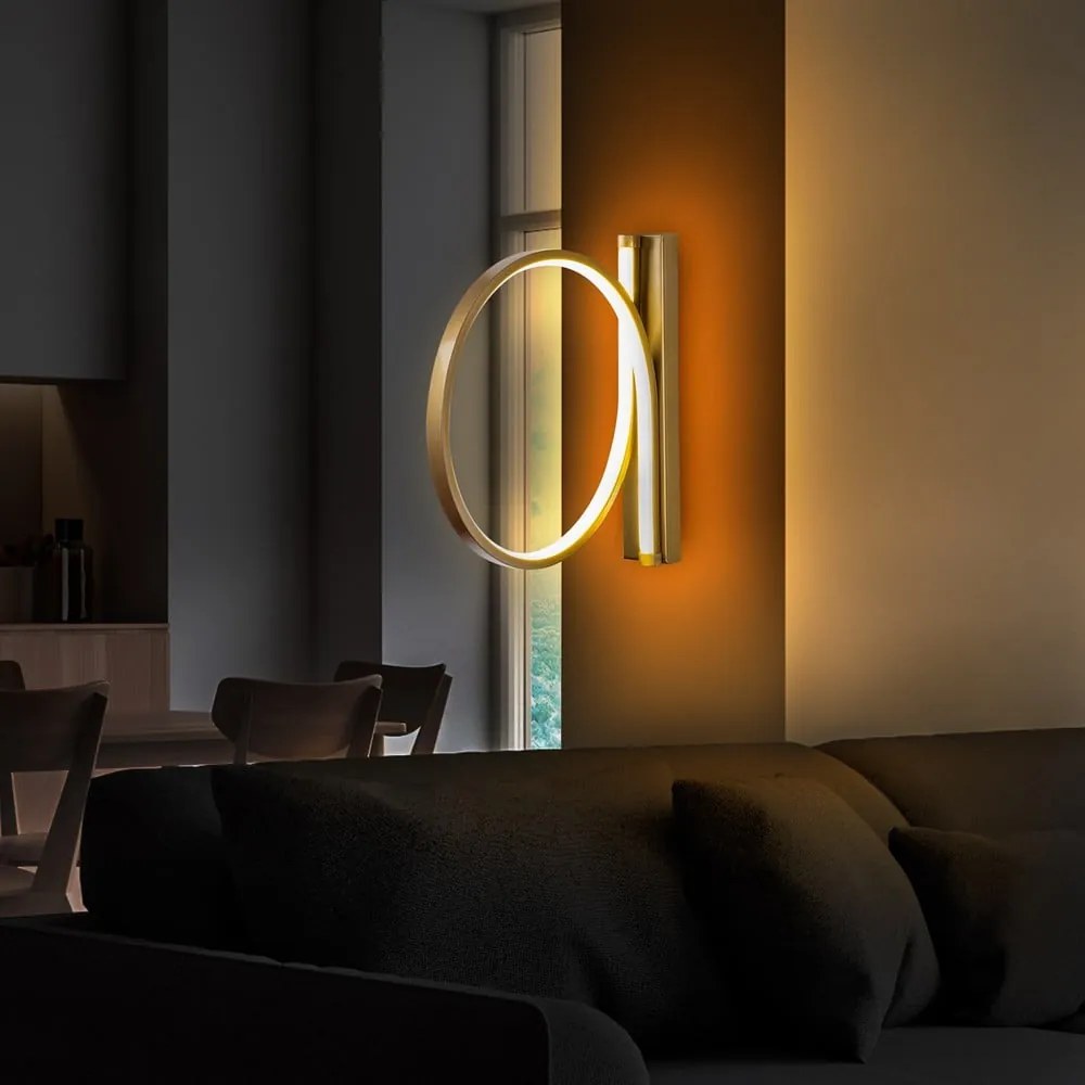 Kinkiet LED w kolorze złota ø 30 cm Halka – Opviq lights