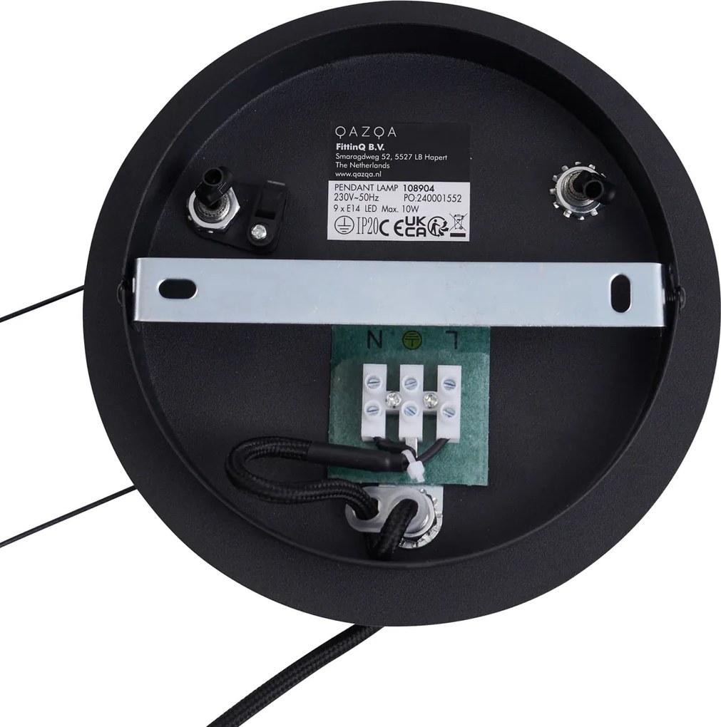 Industrialna lampa wisząca czarna 7-punktowa - Knight