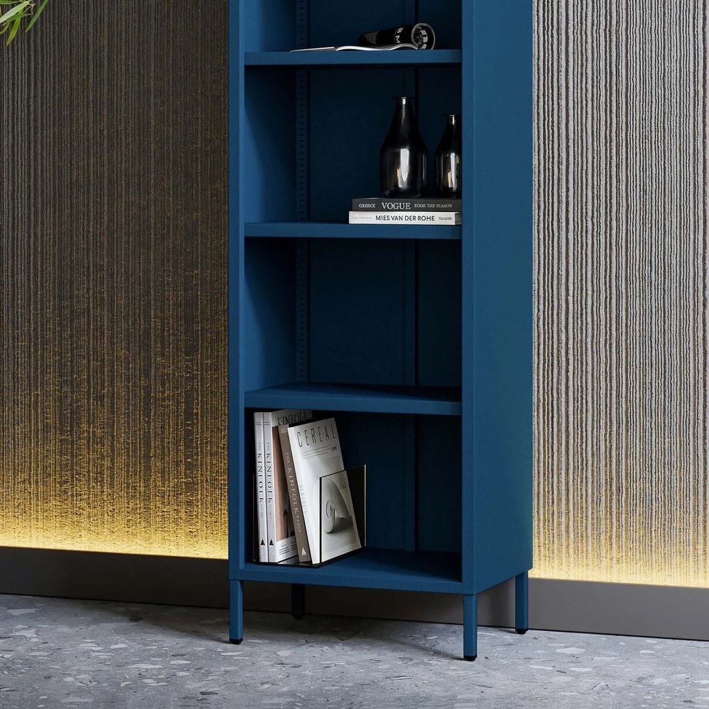 Regał na książki MARIO, 500 x 1800 x 350 mm, Modern: granatowy