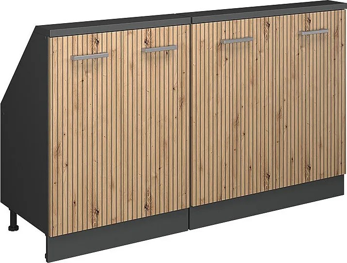 Szafka kuchenna na dach skośny dąb rzemieślniczy 140x46x81.6 r-line