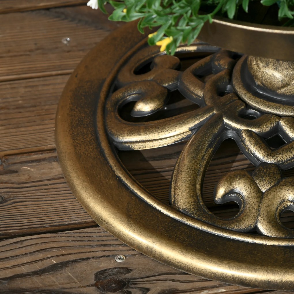 Outsunny Fontanna dla Ptaków z Lampą Solarną Brązowa 110cm | Aosom PL