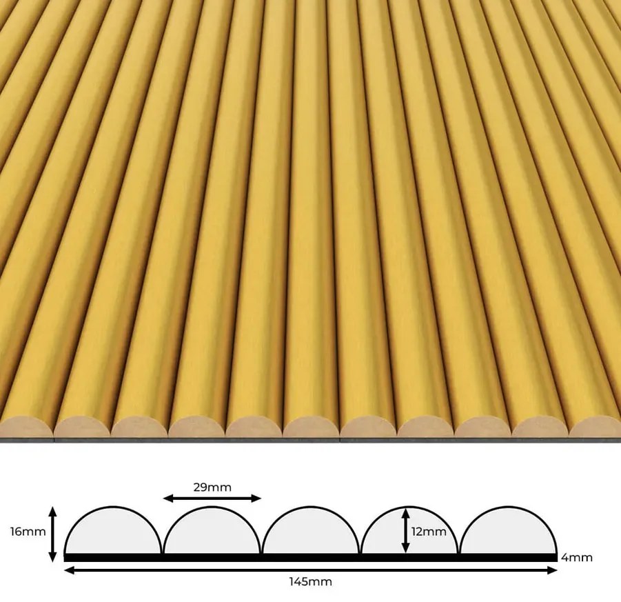 Złoty Panel Ryflowany Na Ścianę I Sufit F0-F23