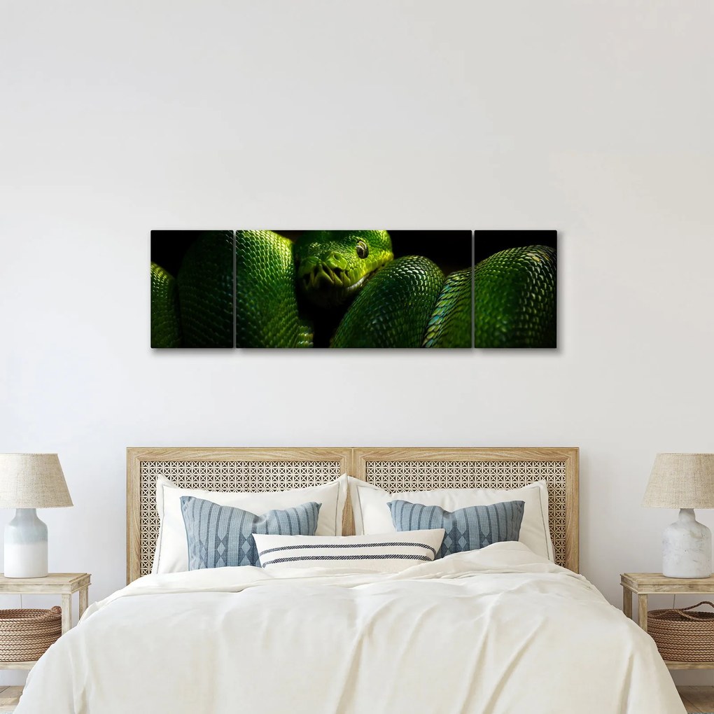 Obraz - Zielony wąż (170x50 cm)