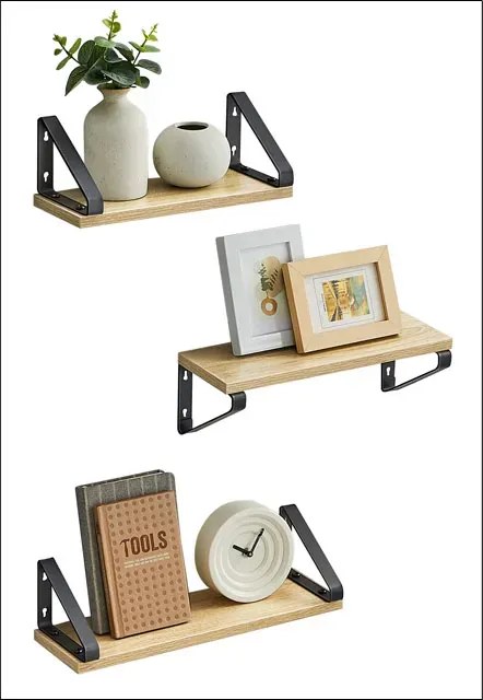 Komplet 3 półek ściennych dąb sonoma T0-G08