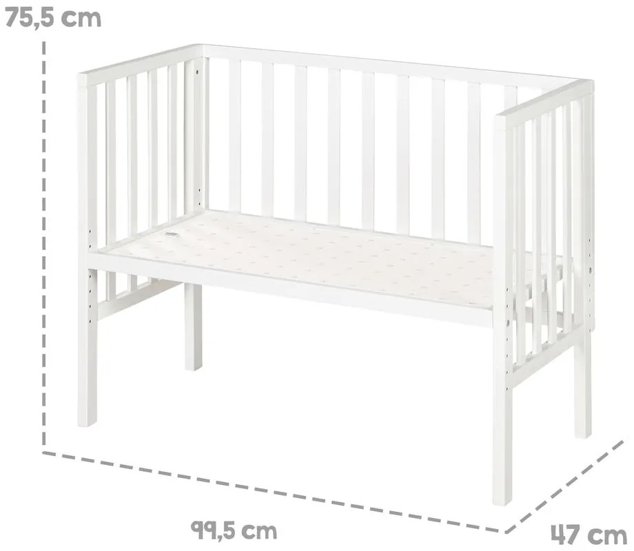 Białe łóżeczko 90x45 cm – Roba