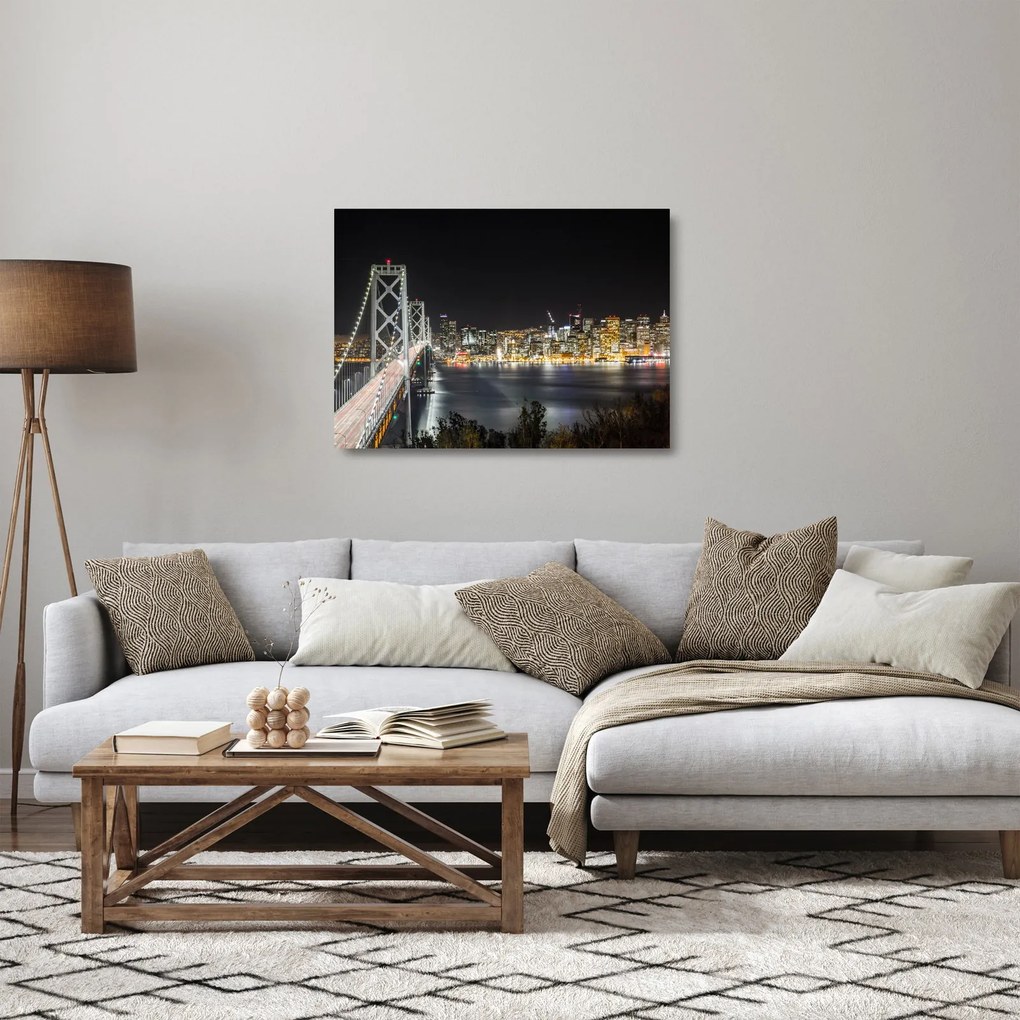 Obraz na szkle - Brooklyn Bridges i Nowy Jork (70x50 cm)