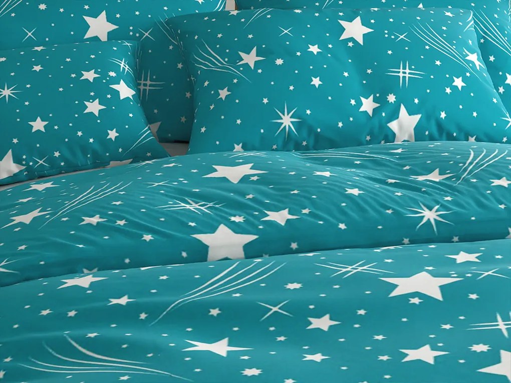 PrzytulneMieszkanie.pl PrzytulneMieszkanie.pl Pościel z mikrofibry NIGHT SKY turkusowe Rozmiar pościeli: 70 x 90 cm | 140 x 200 cm