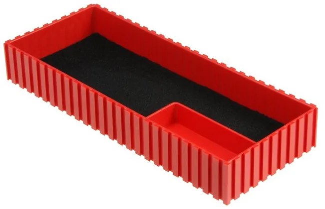 Pudełko plastikowe na mikrometr 35-100x250 mm, czerwone