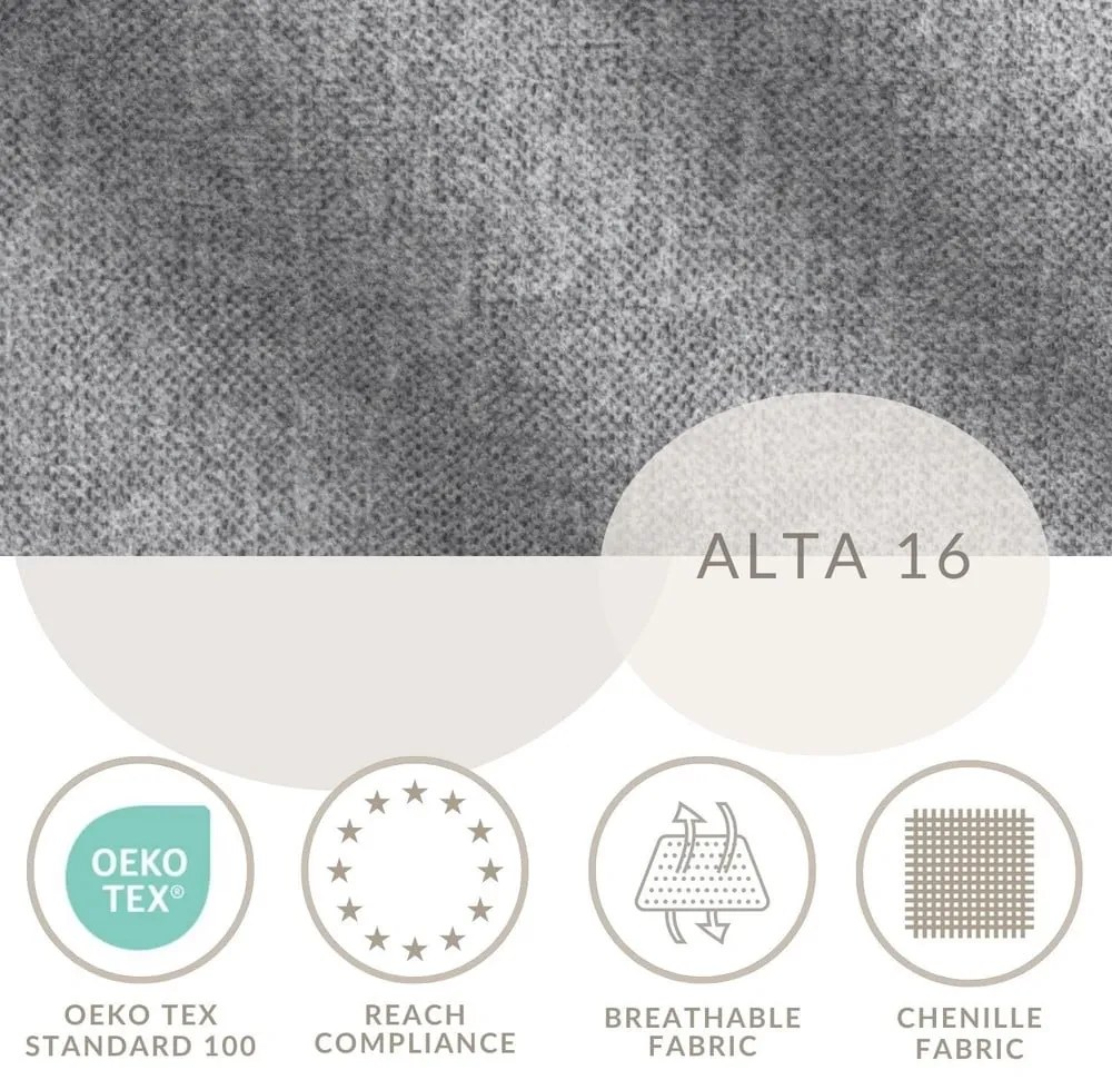 Szare tapicerowane łóżko dwuosobowe ze schowkiem ze stelażem 160x200 cm Lounge L – Maison de Rêve