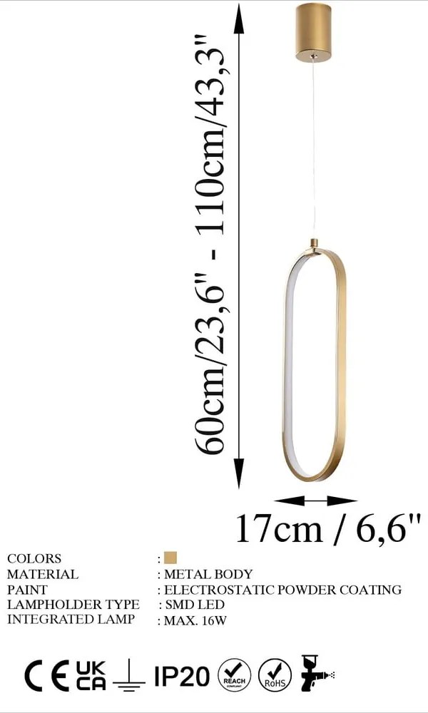 Lampa wisząca LED w kolorze złota Can – Opviq lights