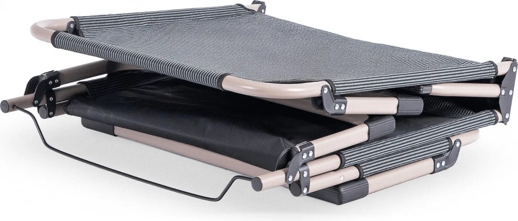 Składany leżak ogrodowy z pikowaną poduchą Saturn