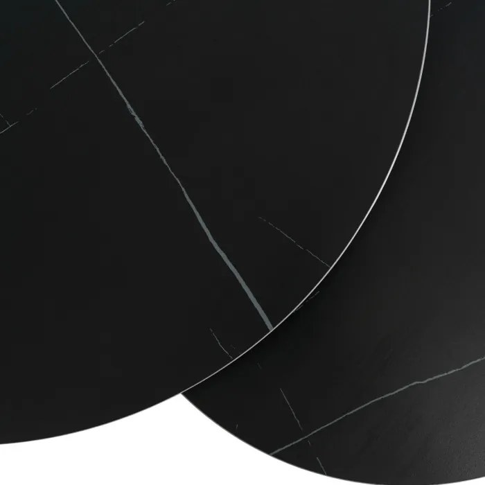 Zestaw Stolików Kawowych JERRY Czarny Marmur/Czarny do Salonu Nowoczesny