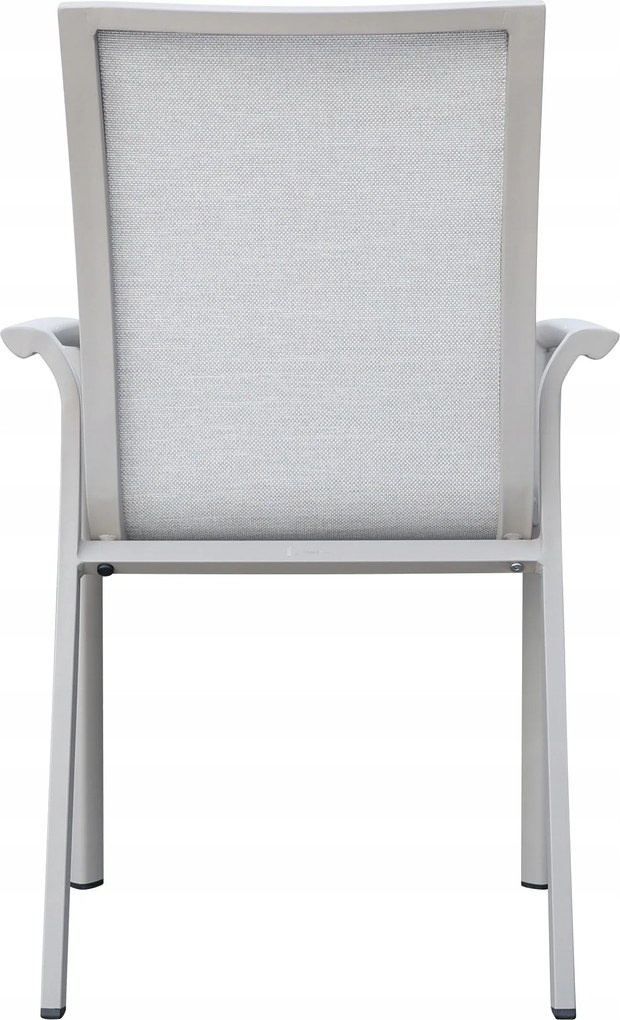 Krzesło ogrodowe aluminiowe beżowe 56x65x88 cm komfortowe wytrzymałe