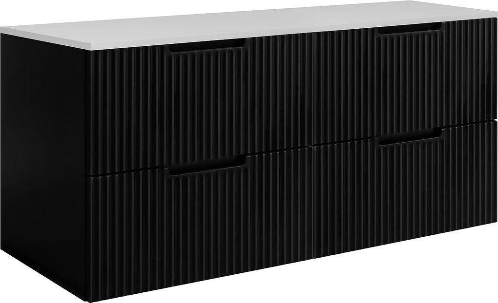Szafka łazienkowa, czarno-biała, 160 (2 x 80) x 58,6 x 46 cm