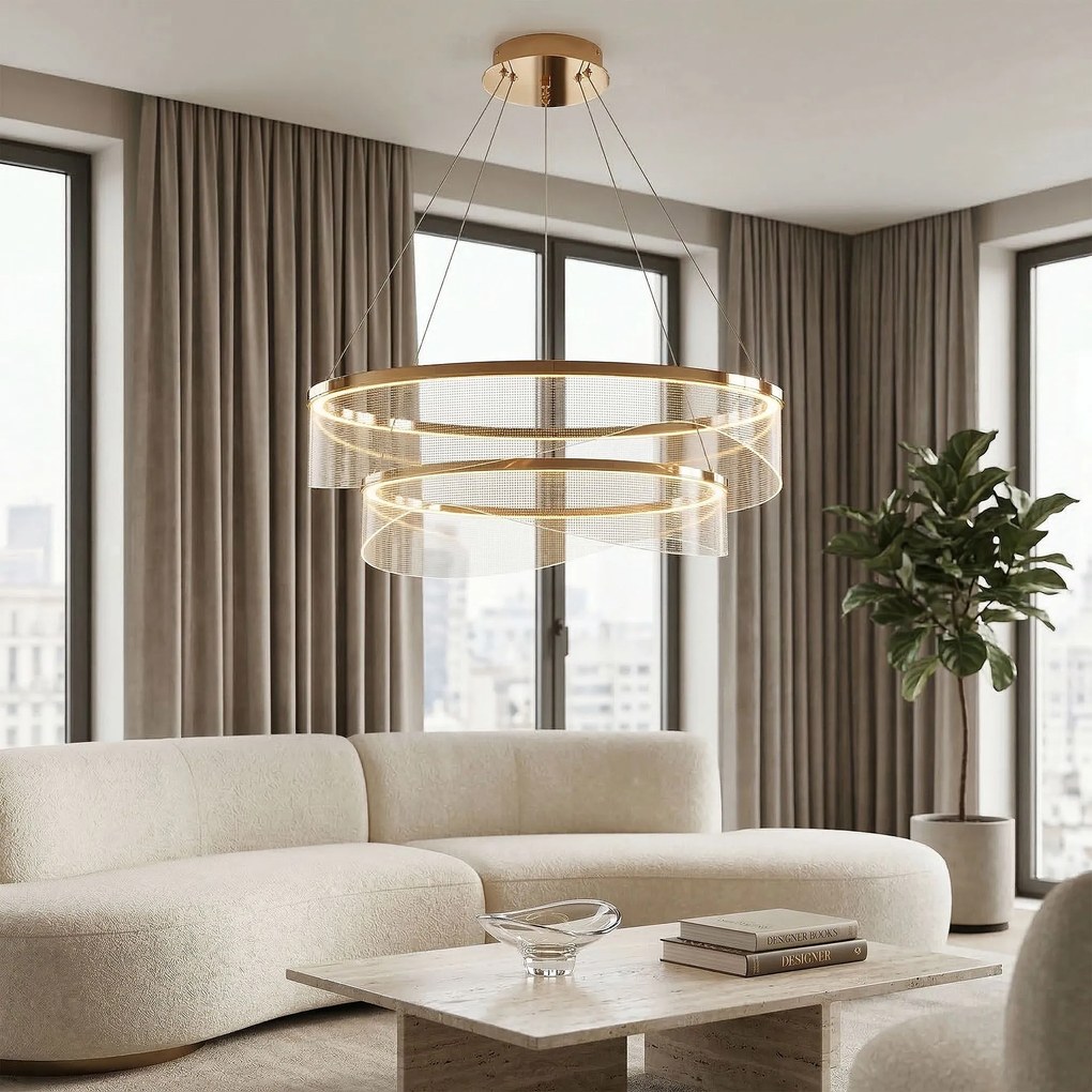 LAMPA SUFITOWA WISZĄCA G146-2CP ZŁOTA