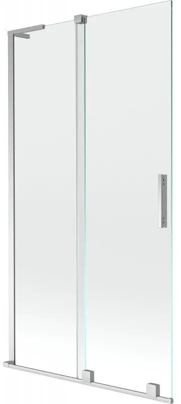 Mexen Velar L parawan nawannowy 2-skrzydłowy rozsuwany 100 x 150 cm, transparent, chrom - 896-100-003-01-01